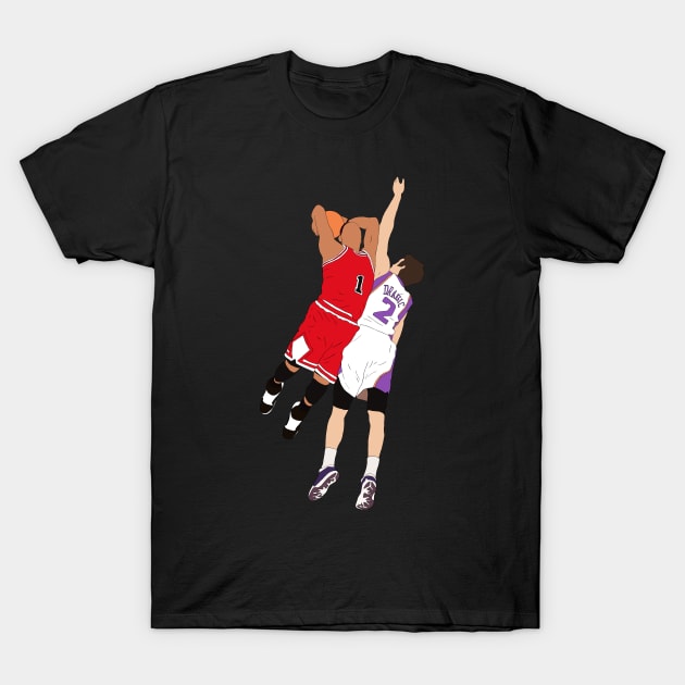 Derrick Rose Dunk On Goran Dragic T-Shirt by rattraptees